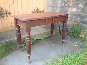 Antique William IV Cuban Mahogany Console Side Table (Circa 1840) Hall Desk - Picture 1 of 12