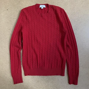 Ami Alexandre Mattiussi Wool Sweater Crewneck Cable Knit Red M - Picture 1 of 8