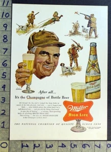1954 SPORT BIRD HUNT DOG POINTER MILLER BEER WILFRED BILL DUEHREN ART AD FC8088 - Picture 1 of 1