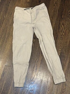 Boys Sonoma Khaki Drawstring Stretch Jogger Pants Size Large 14/16 - Picture 1 of 12