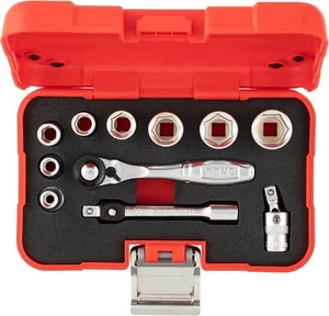 TONE Socket Wrench Set S20830P 6.35mm 1/4" Red Contents 11 Pieces New - Picture 1 of 7