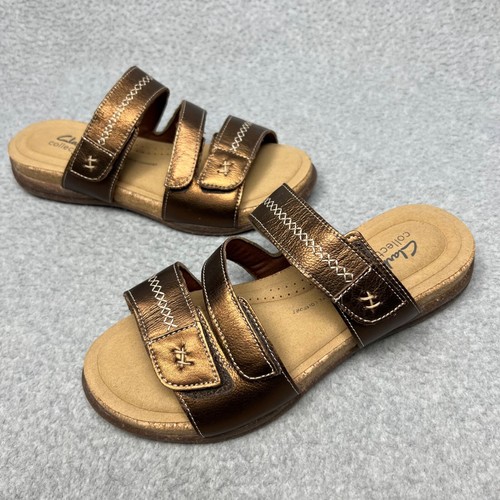 Clarks Roseville Bay sandalo donna triplo cinturino comodo taglia 9 regolabile pelle