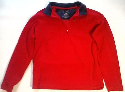 NICE SOFT LL BEAN FLEECE PULLOVER RED MEDIUM FREE SHIPPING! (K) - Image 1 of 2