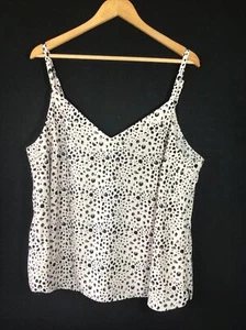 George Pale Pink & Black Animal Print Part Lined Cami Top Size 20 Ex Con - Picture 1 of 4