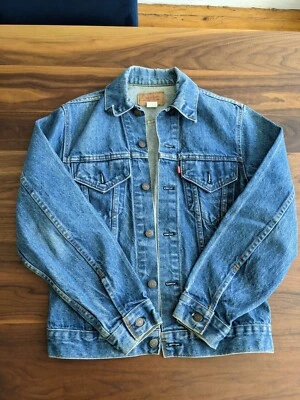Chaqueta de Camionero Levi’s Denim 70505-0213 CUERO RARO Parche con lengüeta MED/LG por favor leer Foto 1 de 4