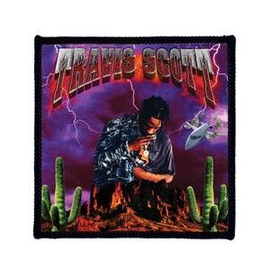 Square Printed Patch - Travis Scott Cactus Hip Hop Sew On Badge in 3 sizes - Picture 1 of 1