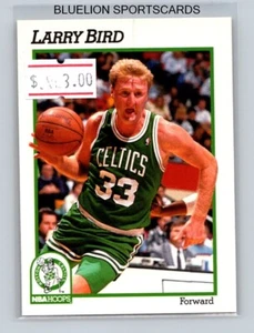 Tarjeta de baloncesto 1991-92 Hoops #9 Larry Bird Boston Celtics - Imagen 1 de 2