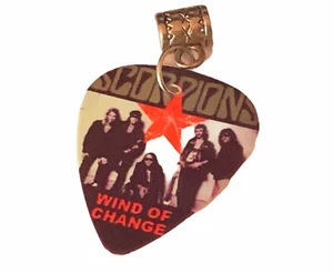 Guitar Pick Scorpions vtg live concert memorabilia Klaus Meine earring key chain - Picture 1 of 3