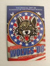 2007-2008 Chicago Wolves Pocket Schedule AHL Jason Krog Brett Sterling Pavelec