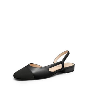Women Slip On Dress Shoes Square Toe Low Chunky Heel Backless Flat Shoes - Picture 1 of 40