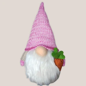 OSTERWICHTEL in rosa mit Strickmütze, Karotte & Brot | Frühling Osterdeko - Bild 1 von 7