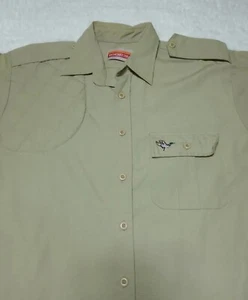 Vintage Winchester Padded Shooting Shirt with Duck Embroidery Tan Size Medium - Picture 1 of 10