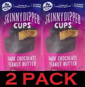 2x Skinny Dipped Dark Chocolate Peanut Butter Cups 30 cups 15.9 oz Bag LOW SUGAR - Picture 1 of 3