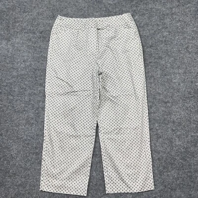 Pantalones Talbots Mujer Talla 4 Blanco Gris Floral Bolsillo Recortado Informal Foto 1 de 4