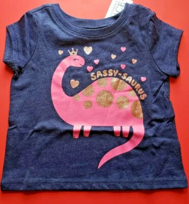 ДЕВОЧКИ МЛАДЕНЦА TCP ДИНОЗАВР SASSY-SAURUS СИНИЙ РАЗМЕР 6-9 МЕСЯЦЕВ ФУТБОЛКА С ЯРЛЫКАМИ DINO - Изображение 1 из 4