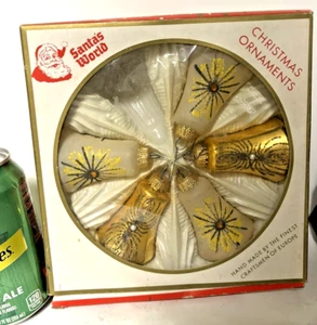 5 Vintage Kurt Adler West Germany Gold Glocke Weihnachtsschmuck Merkur Glas + Edelsteine - Bild 1 von 4