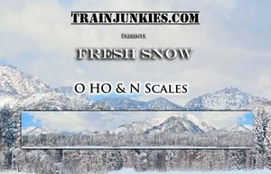 TrainJunkies Fresh Snow Model Railroad Backdrop - Picture 1 of 5