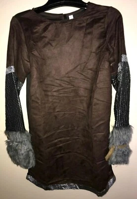 DISFRAZ HALLOWEEN 3 piezas niñas marrón GRIS PIEL CAPA CINTURÓN talla 10/12 SUPER ESTADO Foto 1 de 2