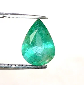 Certified Natural Emerald Pear Cut 8x6 mm 0.94 Cts Untreated Loose Gemstone - Picture 1 of 6
