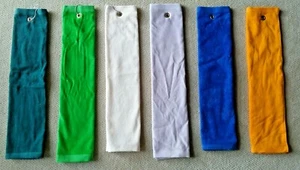 Golf Towel 5"x26" Tri-Fold & Pocket, Std 16x26, Caddy Towel - FREE cheer towel - Picture 1 of 23