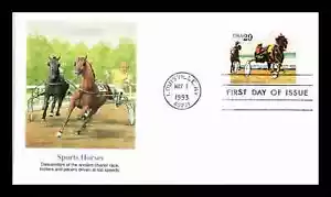 SPORT HORSES HARNESS RACING 1993 FLEETWOOD CACHET FDC VF UNADDRESSED - Picture 1 of 1