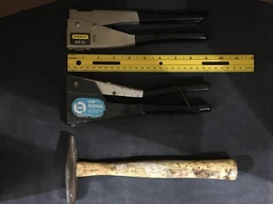 Rivet Tool Lot Vintage Hammer USM Corp Rivetool 1/8" 5/32" & 3/16" Stanley MR22 - Picture 1 of 7