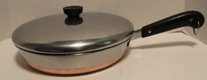 Sartén REVERE WARE 10" con tapa fondo de cobre pre 68 anillo doble EE. UU. - Imagen 1 de 15