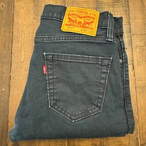 Levi's 511 Slim Fit Jeans Stretch Denim Mens 28x29.5 Distressed Dark Wash - Picture 1 of 14