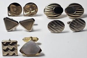 Vintage Lot of 4 Pairs of Gold Tone Cuff Links Art Deco Elegant 2 Extra 