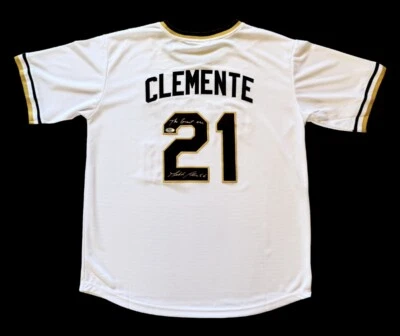 Roberto Clemente Jr. Signed Roberto Clemente Pirates Throwback Jersey PSA/DNA - Image 1 of 4