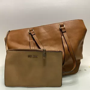 STEVE MADDEN Large Brown Shoulder Bag W Attached Pouch Womens Tote New - Picture 1 of 6