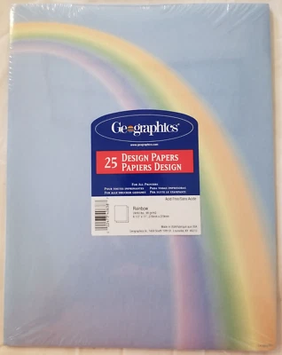 🌈 Rainbow Geopaper For Printer 25x Sheets 8 1/2" X 11" 🌈 SEALED 🌈 - Image 1 of 2