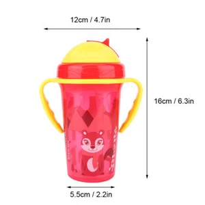 Cute Cartoon Baby Infant Cup with Handle Straw Toddler Training Bottles - Picture 1 of 20