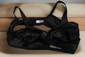 Glamorise Style 1000 Black Lace Magic Lift Wirefree Full Figure Support Bra 54B - Picture 1 of 3