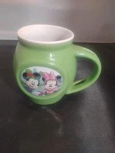 Disney Mickey Mouse and Minnie Lime Green Hot Cocoa Coffee Mug Cup - Picture 1 of 4
