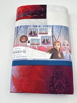 Disney Frozen II Learn-To-Sew Stitch & Stuff Pillow Kit Cotton Fabric 36"x43" - Image 1 of 4
