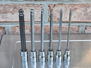 Snap-on 6pc SAE Long Hex Ball Driver Set, Part# 206EFABL *Excellent* 5/32 - 3/8 - Picture 1 of 3