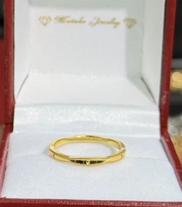 24k Solid Gold Lady Thin Shiny Band Ring 2.46 Grams. Size 6.5 - Picture 1 of 7