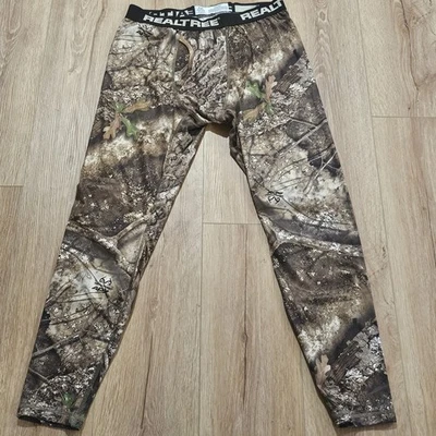 Real Tree Edge Camouflage Thermal Fleece Lined Long John Pants Men’s Size Med - Image 1 of 3