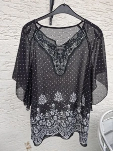 Damen Bluse,Tunika Gr.42 Schwarz Weiß - Bild 1 von 4