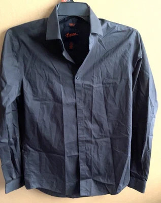 EGARA 黑色长袖纽扣正装衬衫领 34/35 码紧身版型 — 第 1/4 张图片