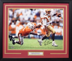 CHARLIE WARD SIGNED FLORIDA STATE SEMINOLES 16x20 FRAMED PHOTO W/ 93 HEISMAN - Picture 1 of 1