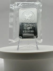 Sealed 5 oz. Silver Bar - Sunshine Minting - .999 Fine Mikes auction - Picture 1 of 6