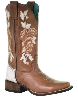 Bota Western Corral Mujer Miel Floral - Puntera Cuadrada - A3805 6 1/2 M Foto 1 de 4