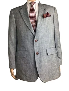 Abrigo deportivo Orvis para hombre talla 42R gris azulado jaspeado 100 % seda chaqueta blazer - Imagen 1 de 17