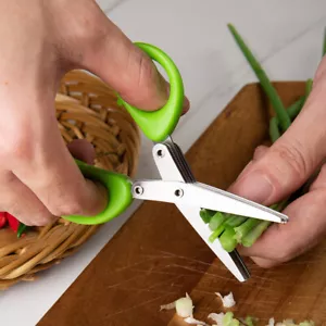 Tijeras multifuncionales de cebolla verde herramienta de corte de especias de hierbas de acero inoxidable - Imagen 1 de 10