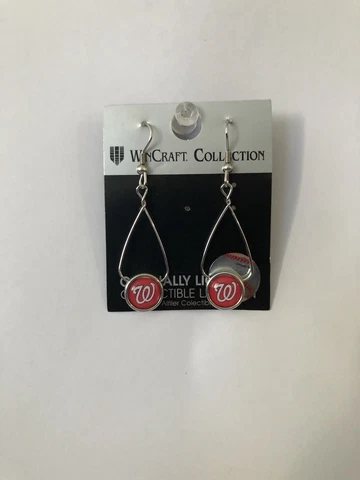 New Wincraft Collection Washington Nationals Hook Dangle Earrings Cover