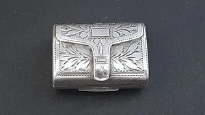 3: Unusual Document Case Shape Wlm IV 1831 H/M Sterling Silver Vinaigrette 7g - Picture 1 of 15