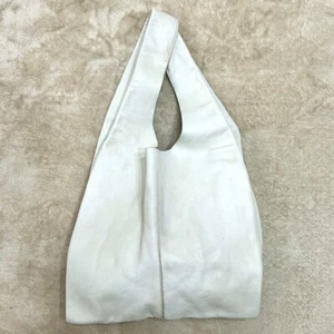 Yohji Yamamoto White Leather Tote Bag Vintage Unisex Handbag Authentic Used JPN - Picture 1 of 12