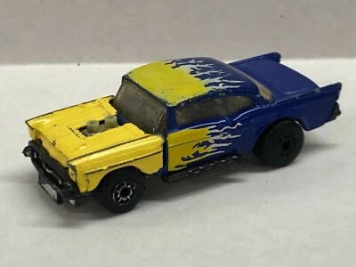 1979 matchbox 57 chevy superfast blue with yellow flames played with condition - Image 1 of 4